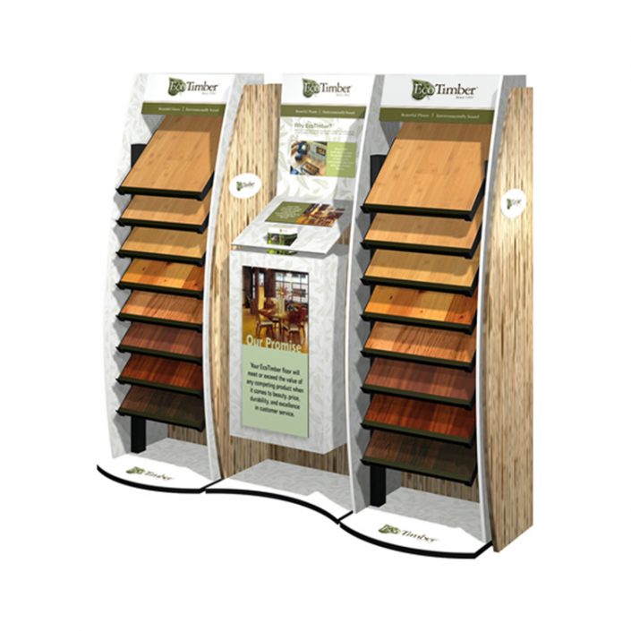 WD631 Custom Wood Laminate Flooring Display Rack Flooring Display