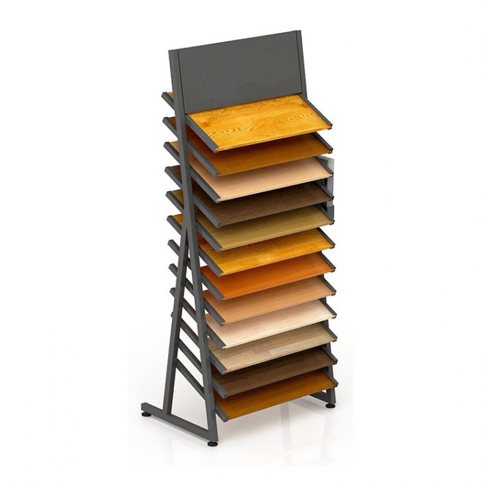 WDF602 Wing Rack Tile Display Stands for vinyl flooring tile Wood