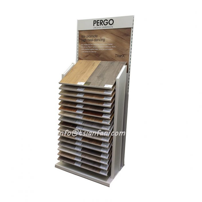 WD733 Hardwood Flooring Plank Display Stand with waterfall View Wood