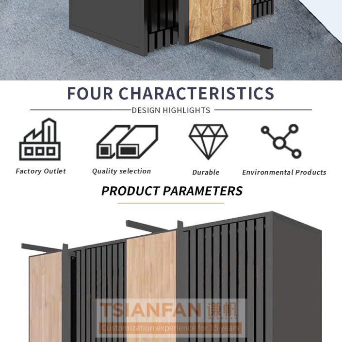 Wood floor sliding display rack showroom display custom design | Wood ...